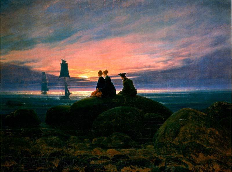 Caspar David Friedrich Moonrise Over the Sea France oil painting art